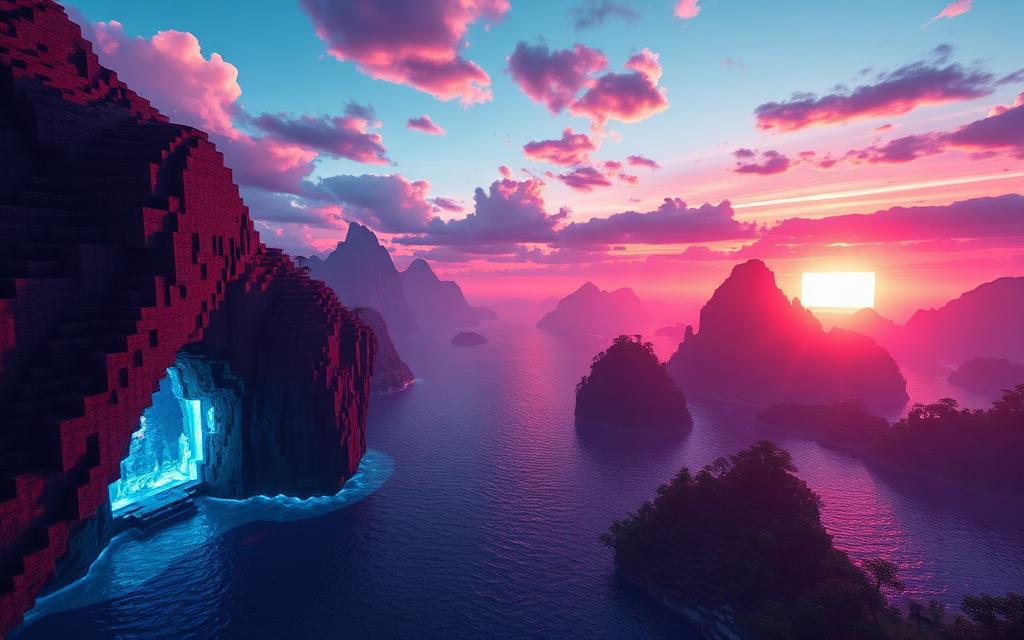 Featured Minecraft sunset landscape